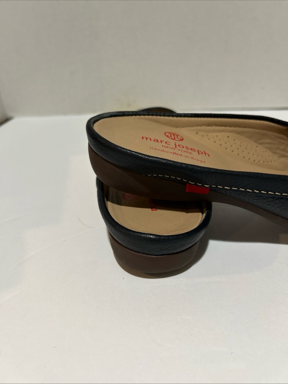 Marc Joseph navy blue Leather Loafers with tan insole. - Picture 6 of 7